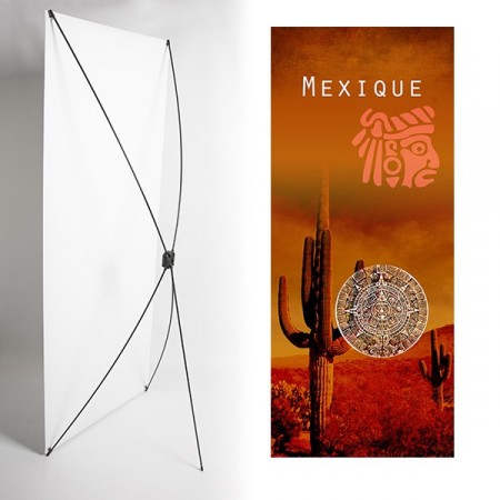 Kakemono Cactus - 180 x 80 cm - Toile M1 avec structure  X- Banner