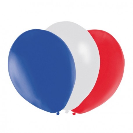 Ballon bleu blanc rouge x12 - Diam. 29cm