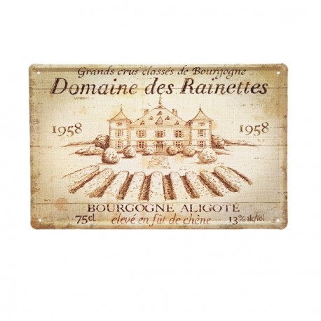 Plaque Métal Domaine des Rainettes - 20 x 30cm