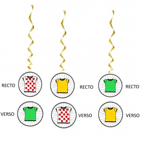 3 Virvatelles jaunes avec visuel tour de France de 10 cm de diam.