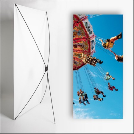 Kakemono Fête foraine 2 - 180 x 80 cm - Toile M1 avec structure X- Banner