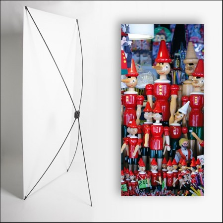 Kakemono Italie Pinocchio  - 180 x 80 cm sur Toile M1 avec structure  X- Banner