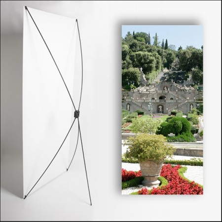 Kakemono Italie Jardin  - 180 x 80 cm sur Toile M1 avec structure  X- Banner