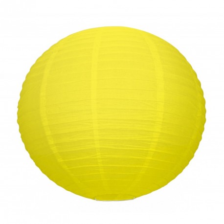 Lampion boule jaune papier - Diam. 15cm