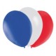 Ballons x 9 bleu/blanc/rouge - Diam. 29 cm