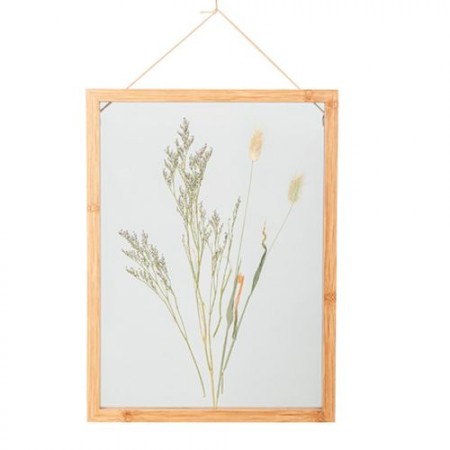 Cadre herbier naturel en bois  et  verre 40 x 30 cm