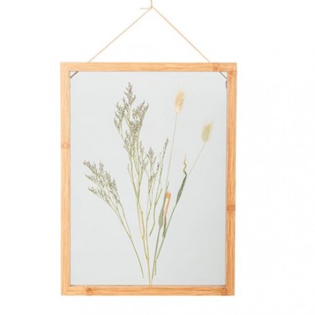 Cadre herbier naturel en bois  et  verre 40 x 30 cm