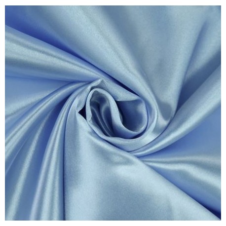 Tissu satin bleu ciel - Larg. 150cm (vendu au mètre)