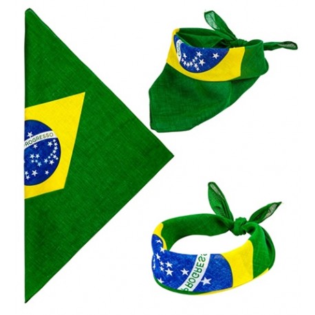 Bandana drapeau Brésil 55x55 cm - 100% coton