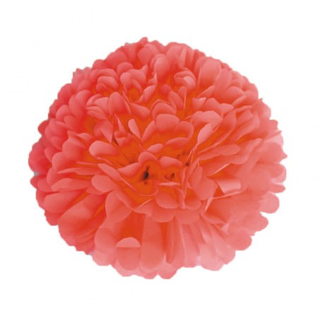 Pompon corail papier de soie - Diam. 40cm