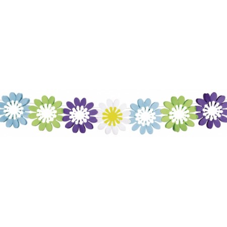 Guirlande de fleurs multicolore - papier Long. 300cm