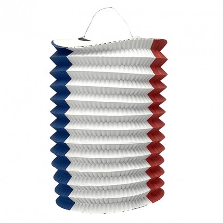 Lampion cylindrique en papier tricolore 16 cm