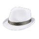 Chapeau Funky blanc - Polyester / Taille Adulte - haut 13 cm diam 29 cm