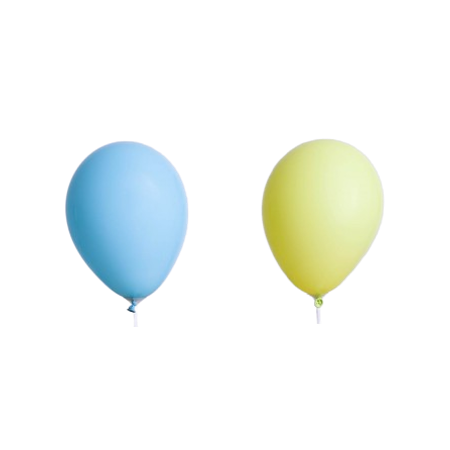 Ballon Jaune et bleu pastel x 8 - Diam. 29cm