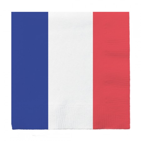 Lot de 20 serviettes en papier France - 33 x 33cm