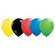 Ballons x 10 (5 couleurs) vert jaune rouge noir bleu) - Diam. 29 cm