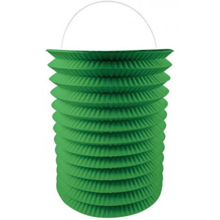 Lampion cylindrique vert papier - Diam. 16cm