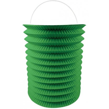 Lampion cylindrique vert papier - Diam. 16cm