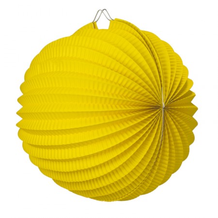 Lampion rond jaune moutarde papier - Diam. 20cm