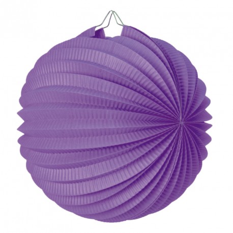 Lampion rond violet papier - Diam. 20cm