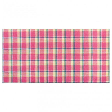 Chemin de table en lin madras fuchsia 28cm x 5m