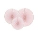 Lot de 3 éventails rose et or - carton 40-32-23cm