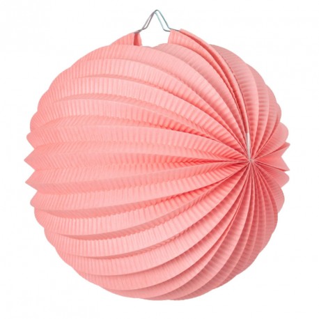 Lampion rond rose vintage papier - Diam. 20cm