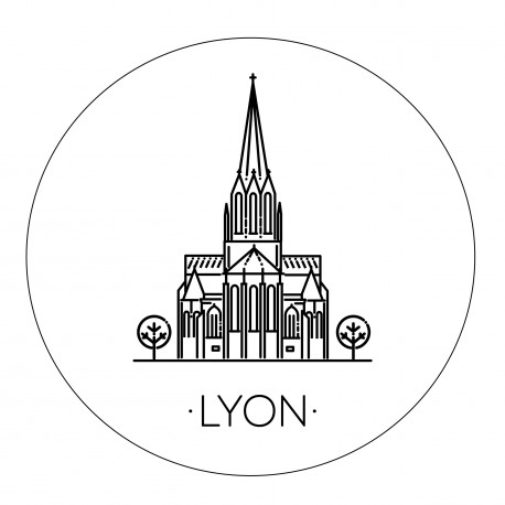 Badge métallique LYON - Diam 65mm