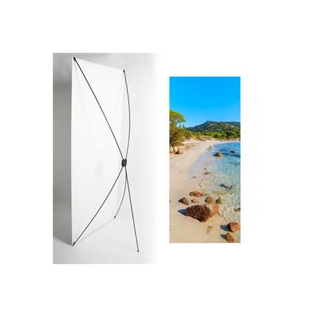 Kakemono Corse Plage - 180 x 80 cm sur Toile M1 avec structure X- Banner