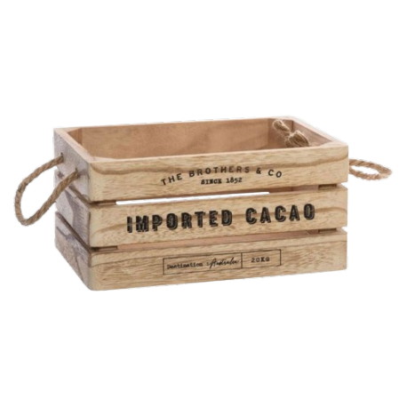 Cagette en bois "Imported Cacao" - L. 23 x l. 17 x H. 11cm