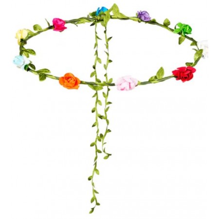 Couronne feuillages et fleurs - Taille adulte