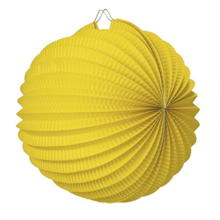 Lampion rond jaune moutarde papier - Diam. 30cm