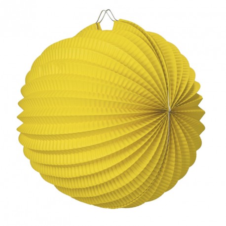 Lampion rond jaune moutarde papier - Diam. 30cm