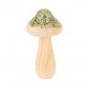 Champignon Pointu en Bois et Paillettes Champagne Ø7x14cm