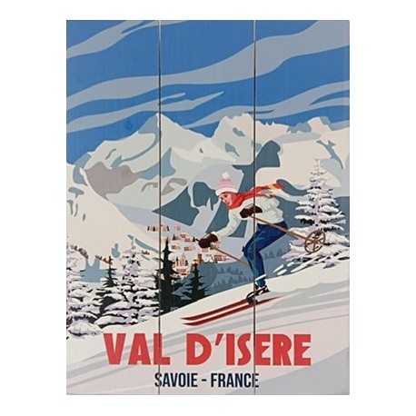 Plaque en bois Val d'Isère - 20 x 30cm