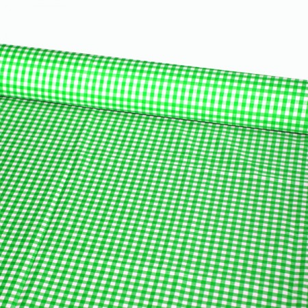 Tissu Vichy vert - Larg. 150cm :  le ml