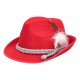 Chapeau en feutrine rouge avec plumes et corde / Taille adulte