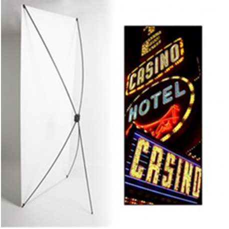 Kakemono Casino Vegas - 180 x 80 cm - Toile M1 avec structure  X- Banner