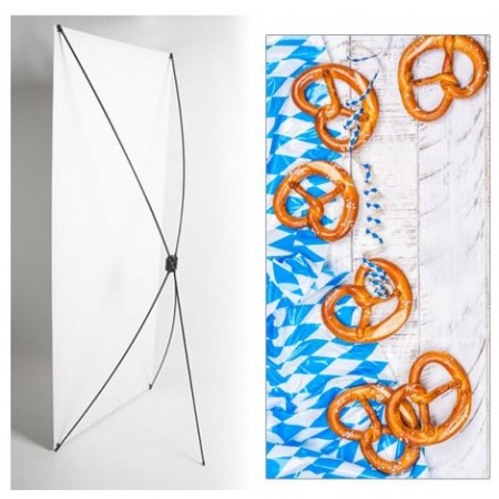 Kakemono Oktoberfest Bretzel - 180 x 80 cm - Toile M1 avec structure X- Banner