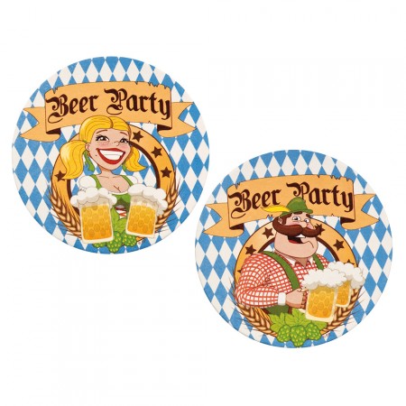 Lot de 10 sous-bocks de bière Beer Party - Diam. 10cm