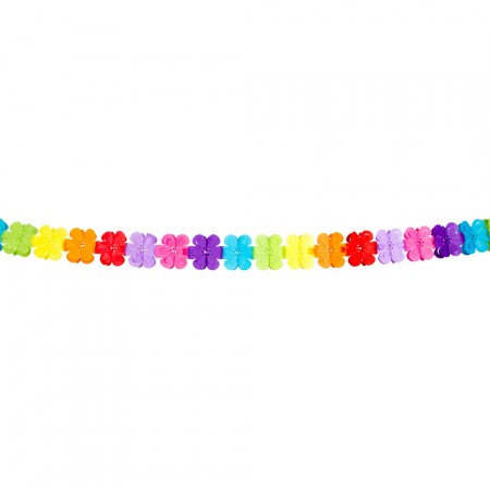 Lot de 2 guirlandes de fleurs multicolores - papier Long. 400cm