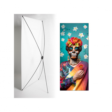 Kakemono Mexique Dia de Los Muertos - 180 x 80 cm -Toile M1 structure  X- Banner