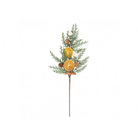 Branche de sapin, orange séchée et cannelle 40 cm