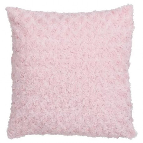 Coussin Imitation Fourrure Bouclée 45x45cm Rose