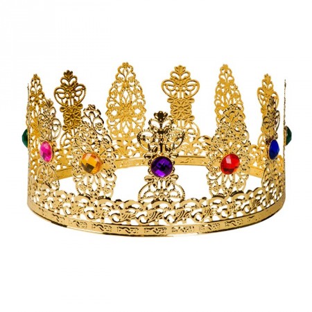 Couronne de reine en métal dorée et pierres