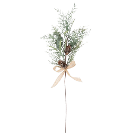 Branche de Sapin, Eucalyptus et Pommes de Pin Nœud Jute, Vert 63 cm