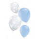 Ballons FLOCONS x 8 (4 étoiles argent - 4 unis bleus) - Diam 29cm