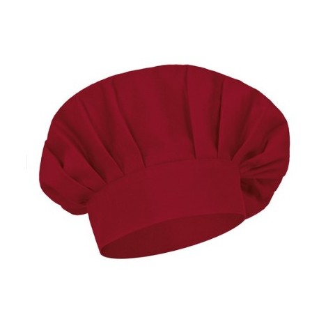 Toque de cuisine en coton  et  polyester rouge - 23 x 32 cm