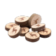 Lot de 10 rondins en bois naturel avec imprimé cerf - Diam. 4 cm