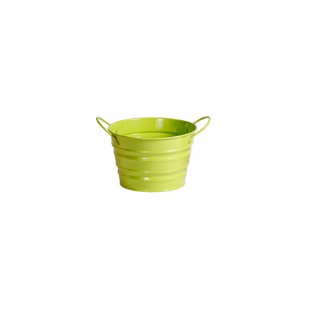 Pots en metal x 3 - assortiment de couleurs - Haut 10 cm diam 15 cm